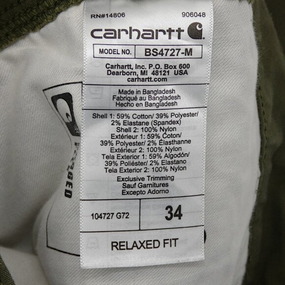NWOT Carhartt Rugged Flex Utility Cargo Ripstop Shorts 34 Green Workwear - Picture 8 of 9